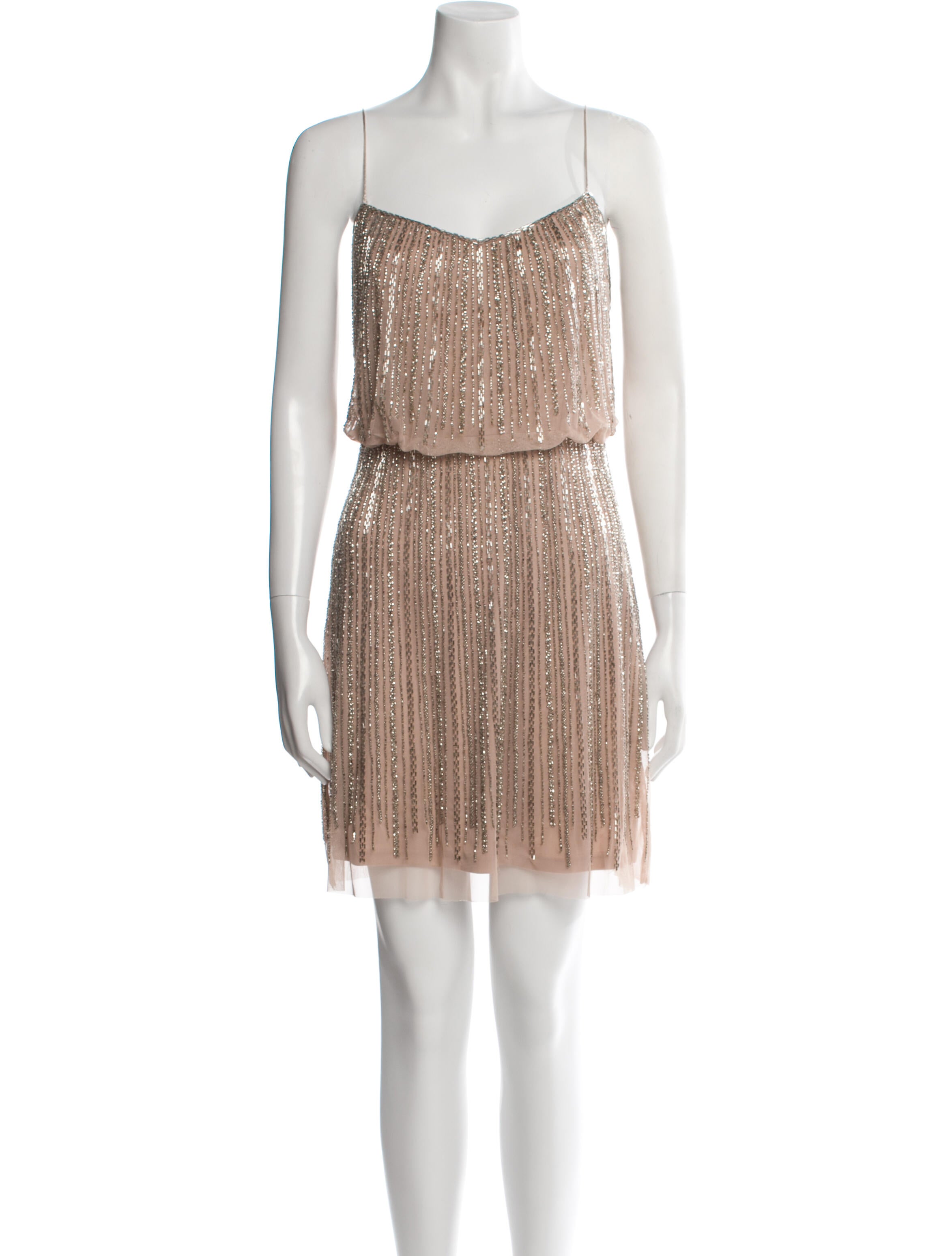 Aidan Mattox Square Neckline Mini Dress