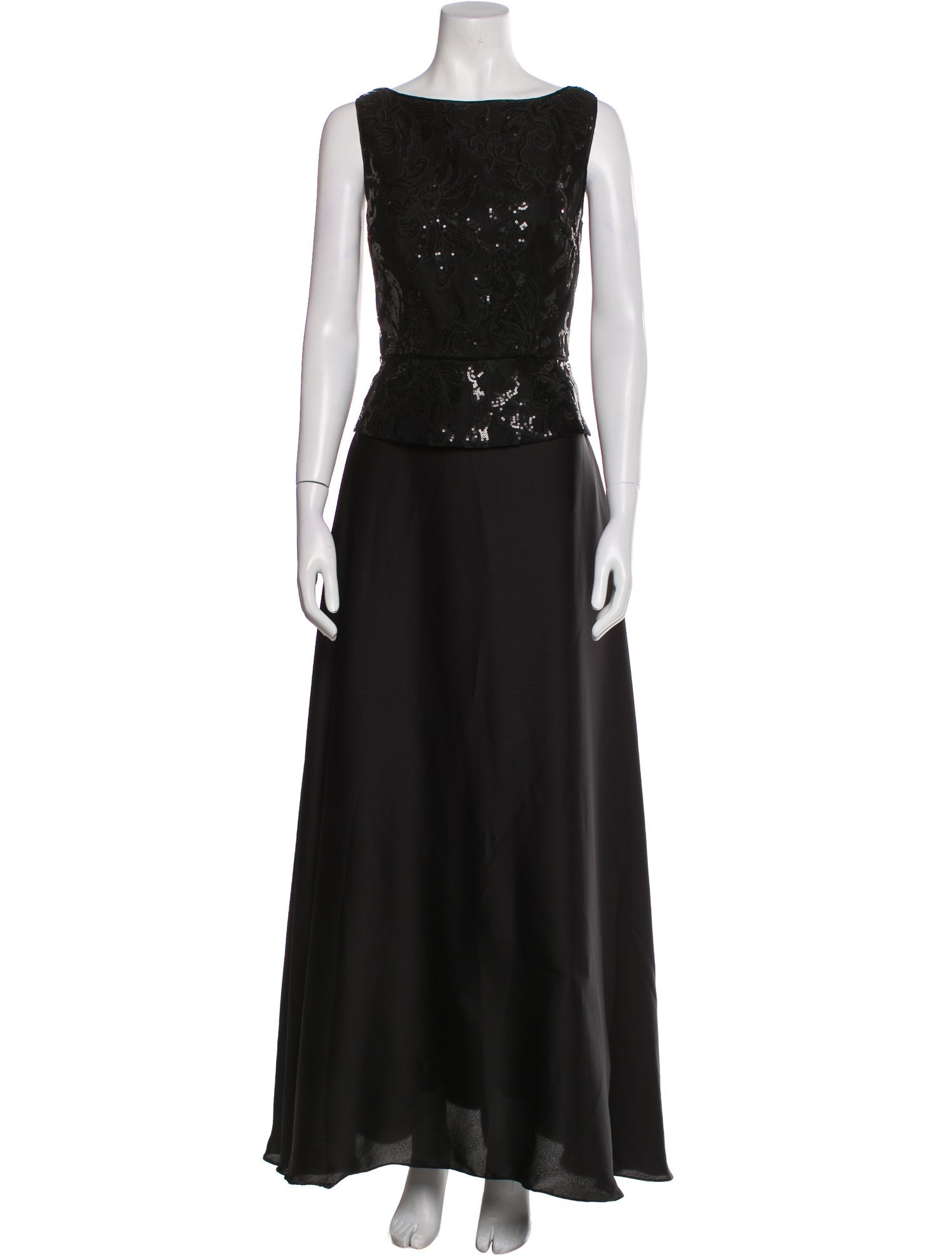 Aidan Mattox Bateau Neckline Long Dress