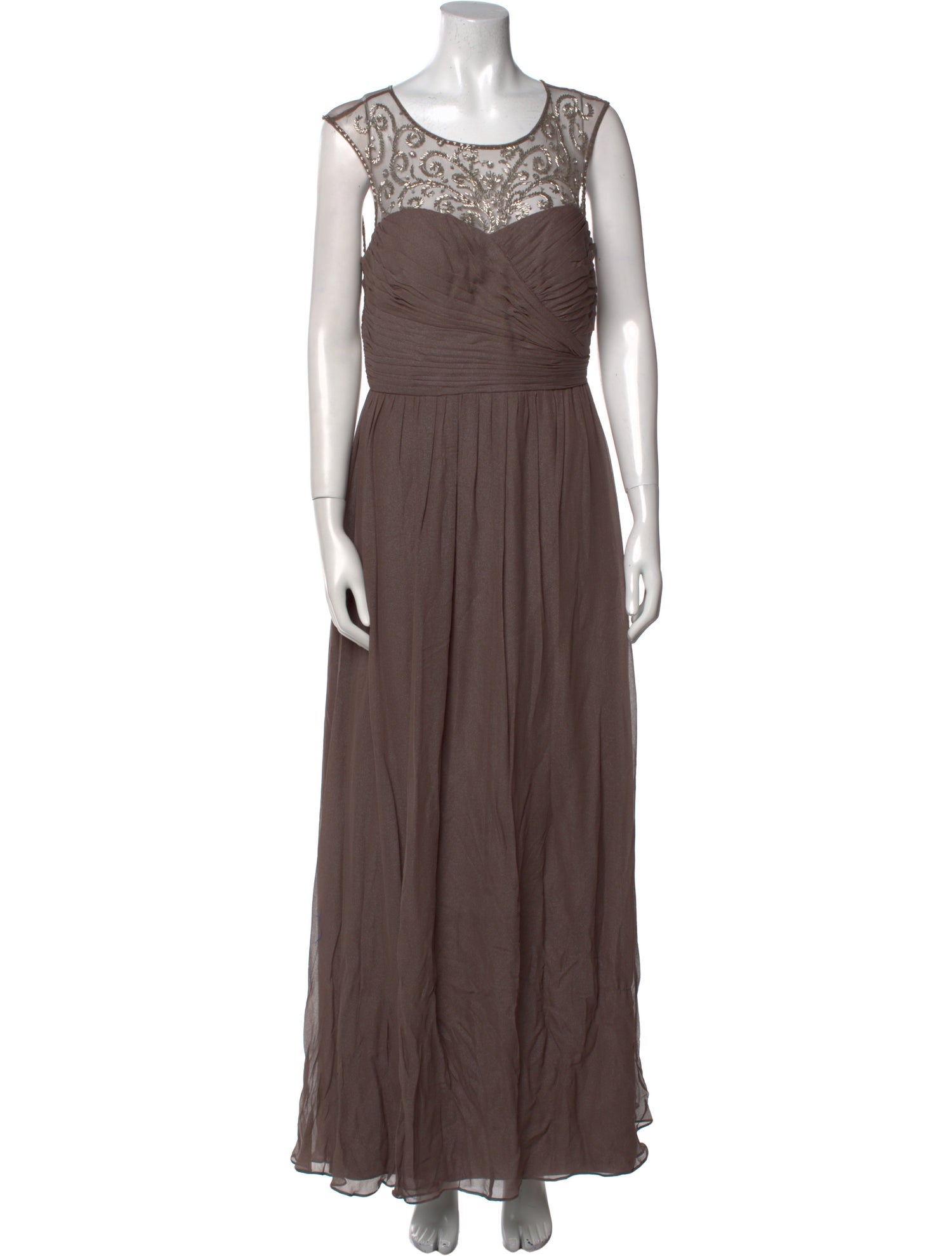 Aidan Mattox Silk Long Dress