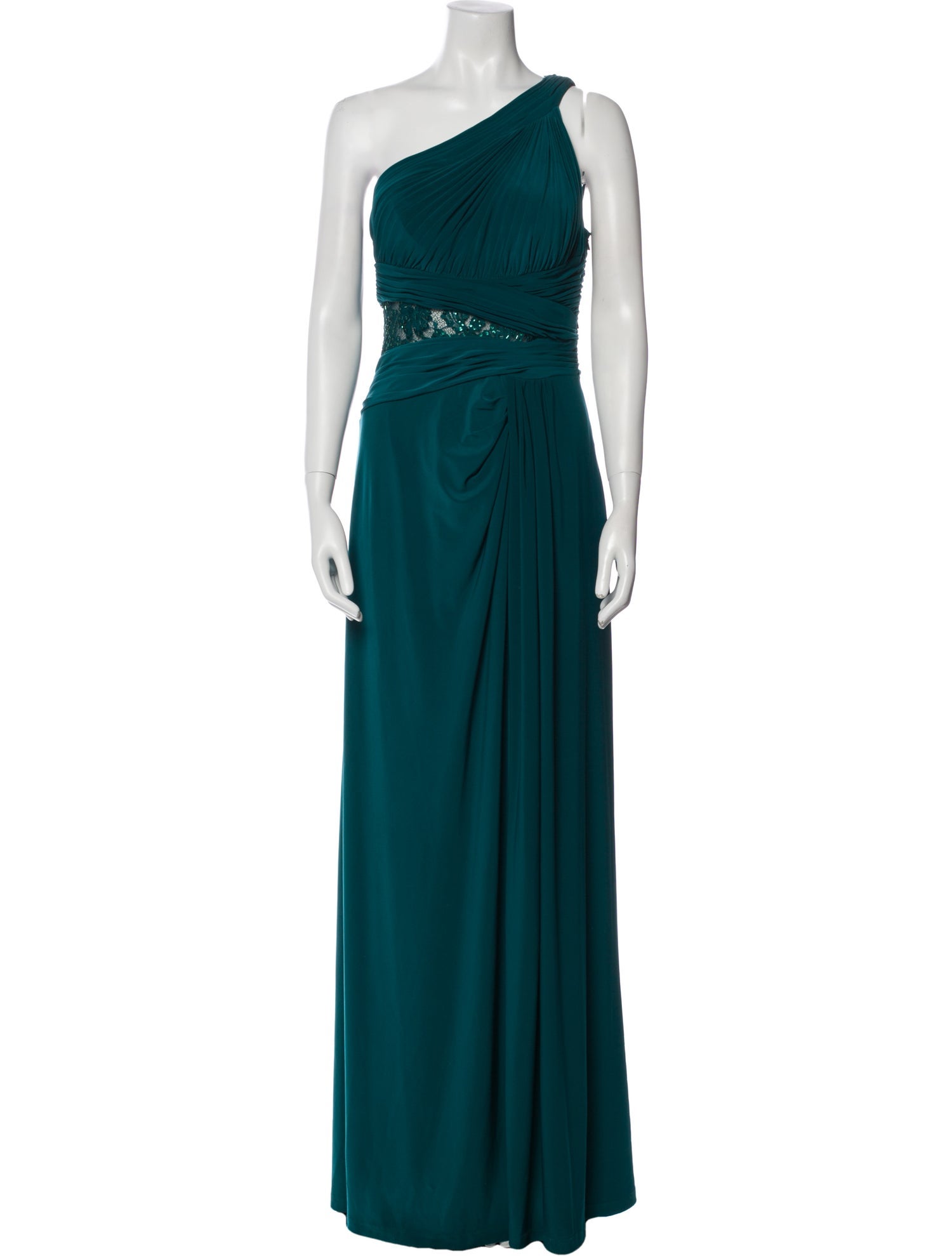 Aidan Mattox One-Shoulder Long Dress