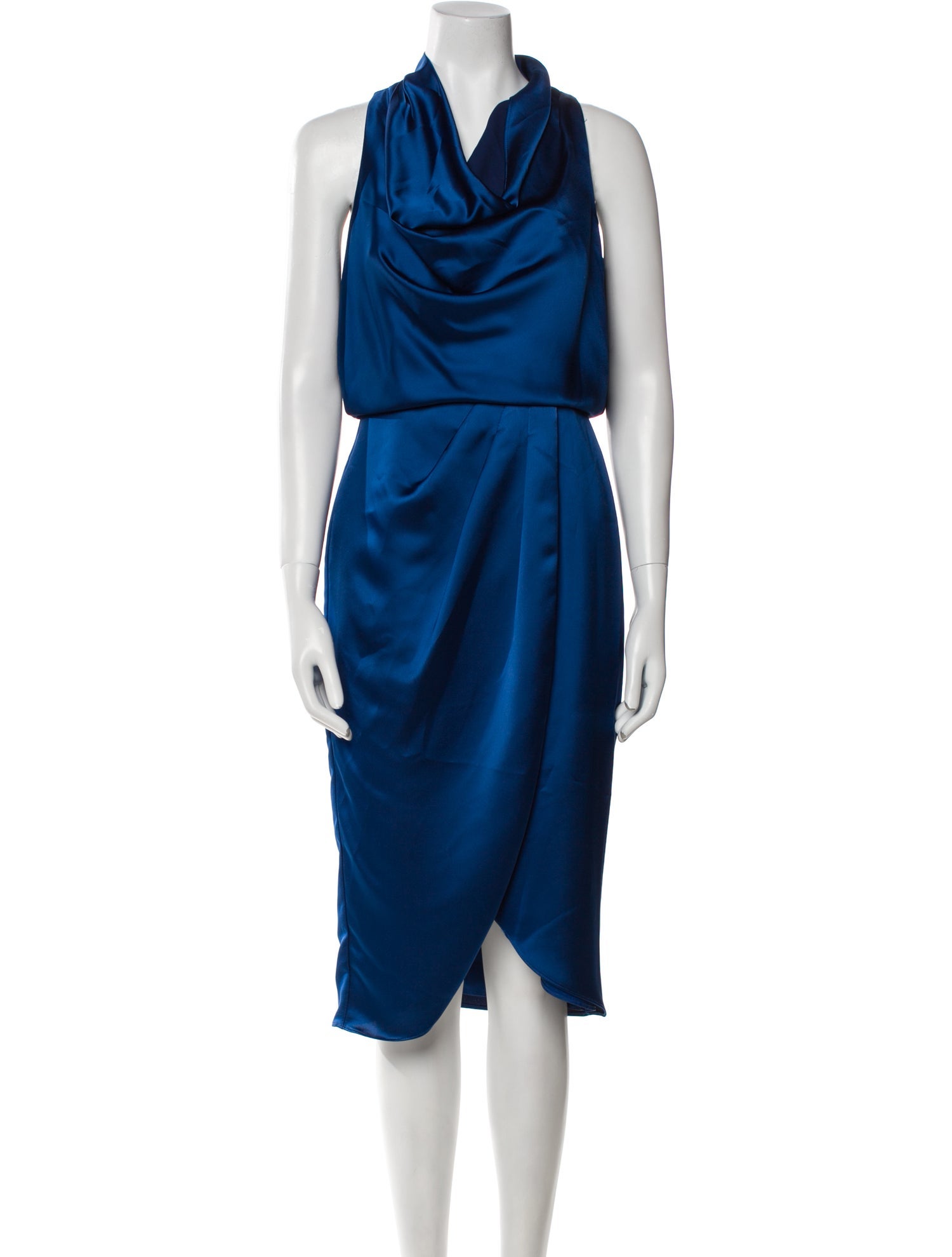 Aidan Mattox Cowl Neck Midi Length Dress
