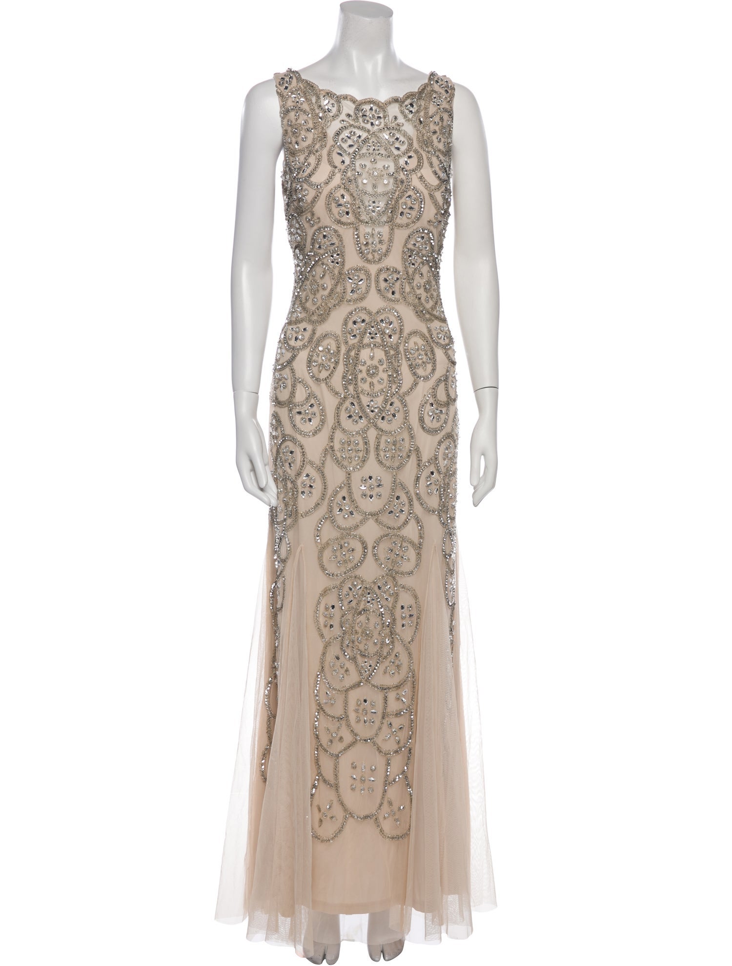Aidan Mattox Paisley Print Long Dress