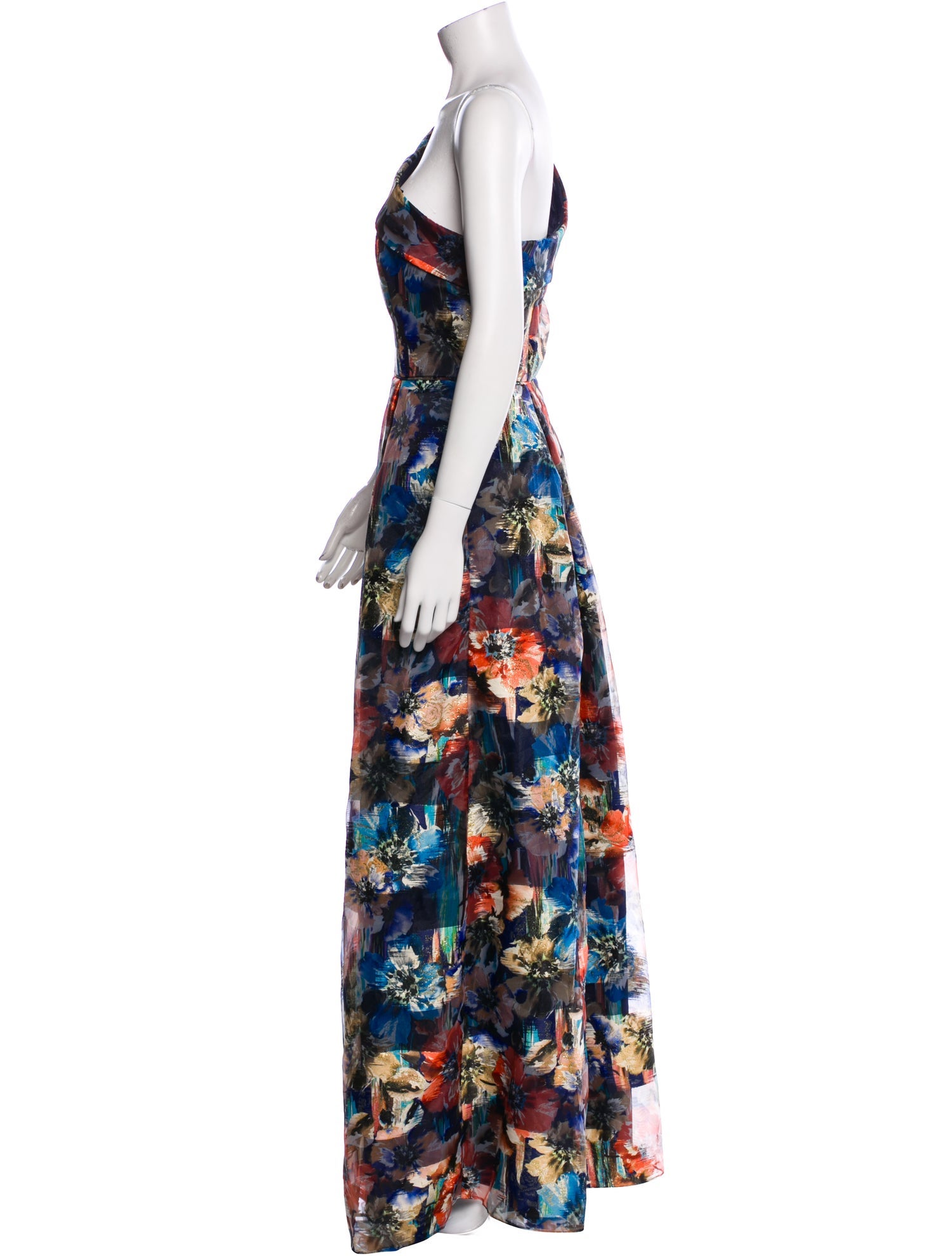 Aidan Mattox Floral Print Long Dress w/ Tags