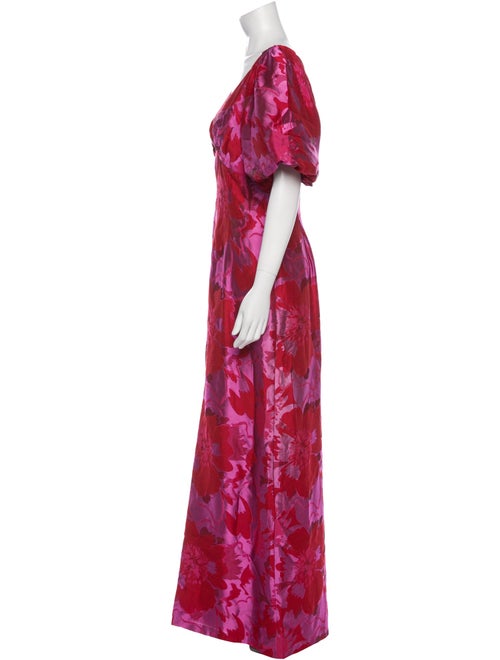 Aidan Mattox Floral Print Long Dress