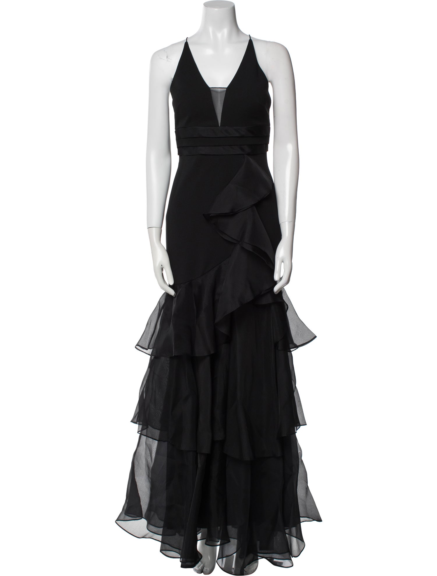 Aidan Mattox V-Neck Long Dress