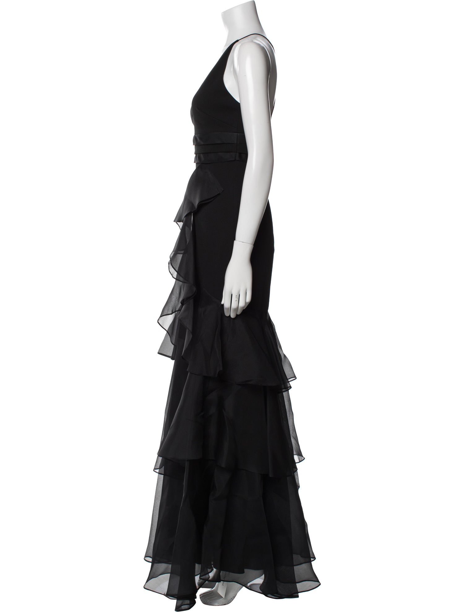 Aidan Mattox V-Neck Long Dress