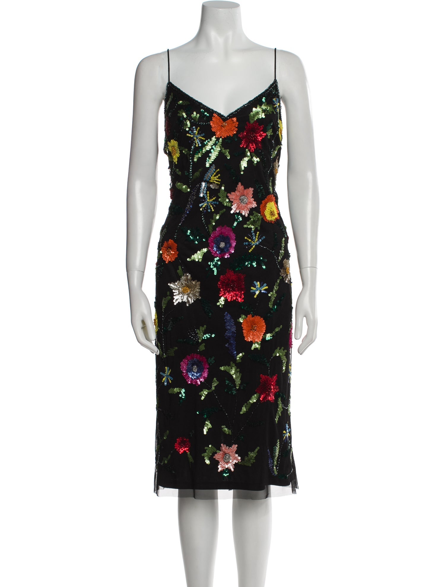 Aidan Mattox Floral Print Knee-Length Dress