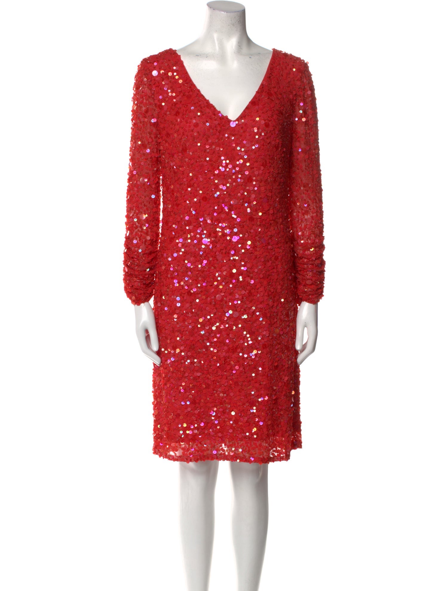 Aidan Mattox V-Neck Knee-Length Dress