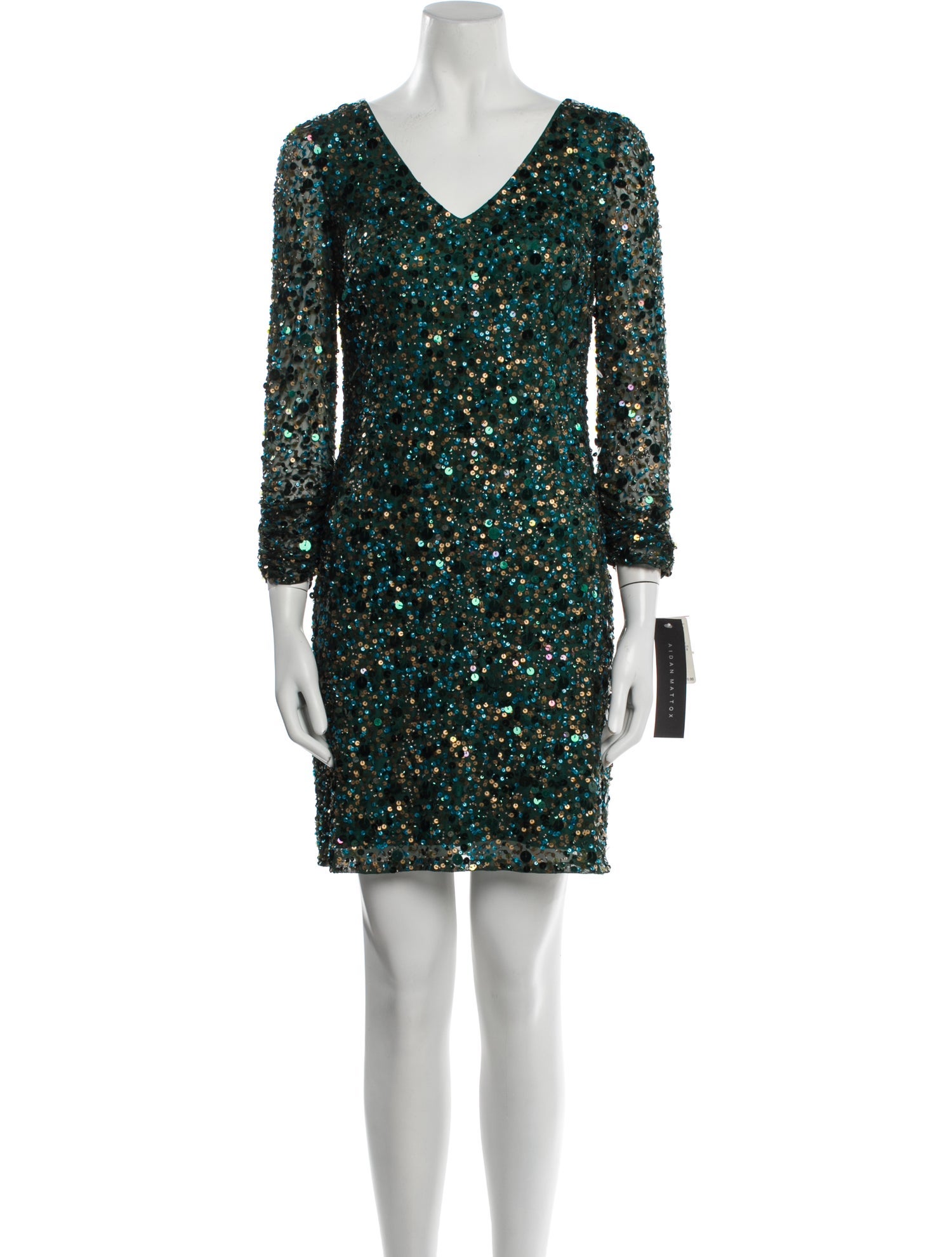 Aidan Mattox V-Neck Mini Dress w/ Tags