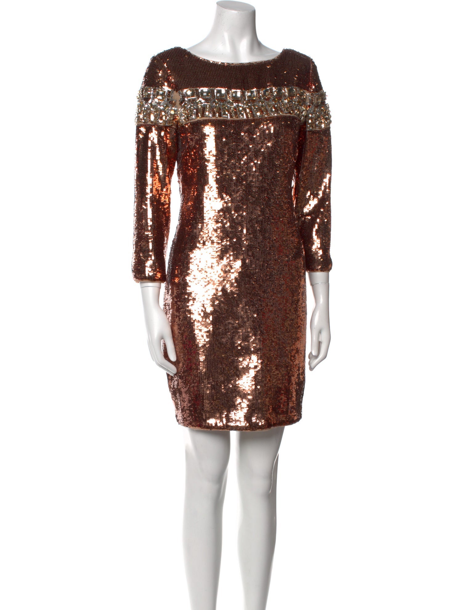 Aidan Mattox Bateau Neckline Mini Dress