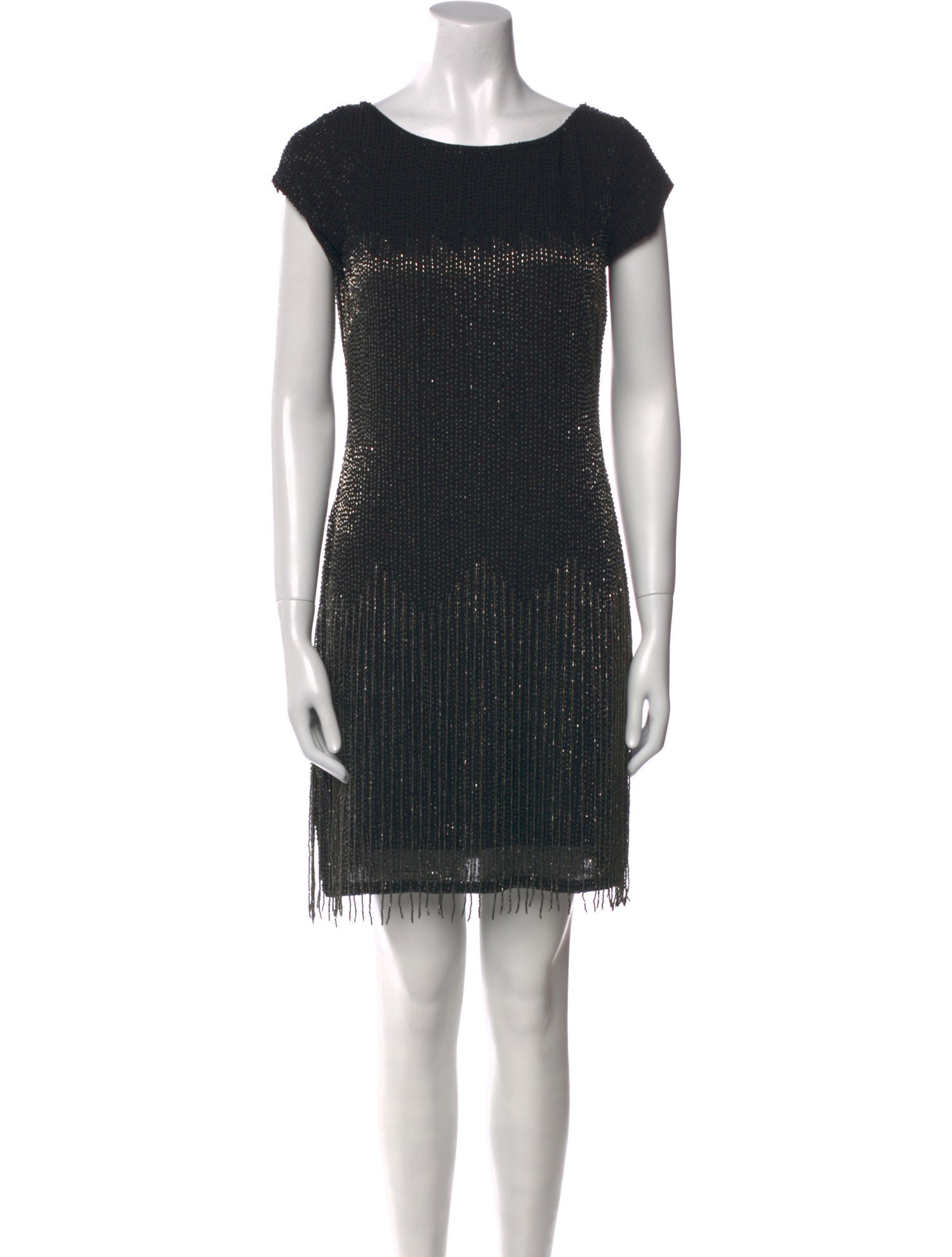 Aidan Mattox Bateau Neckline Mini Dress