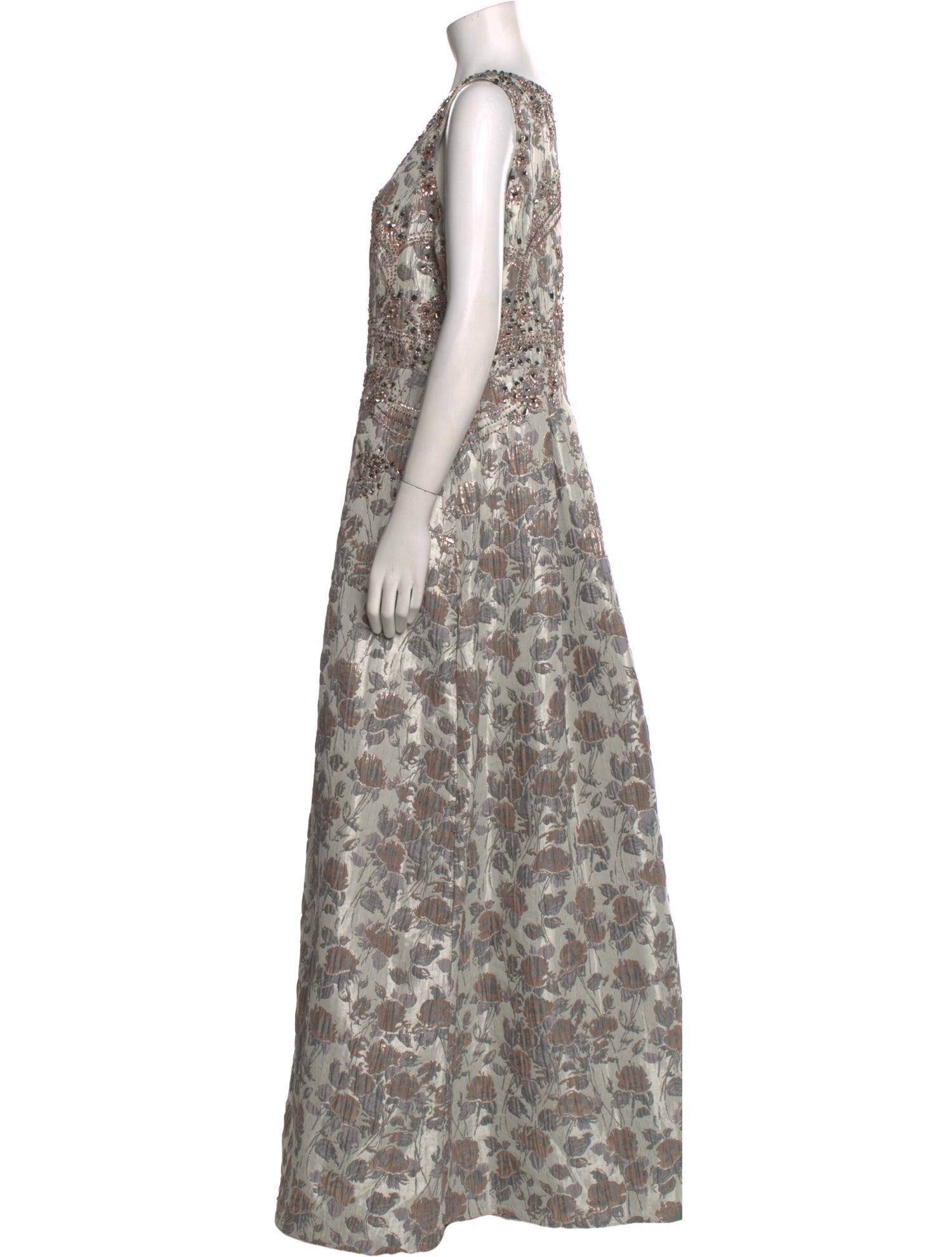 Aidan Mattox Floral Print Long Dress w/ Tags