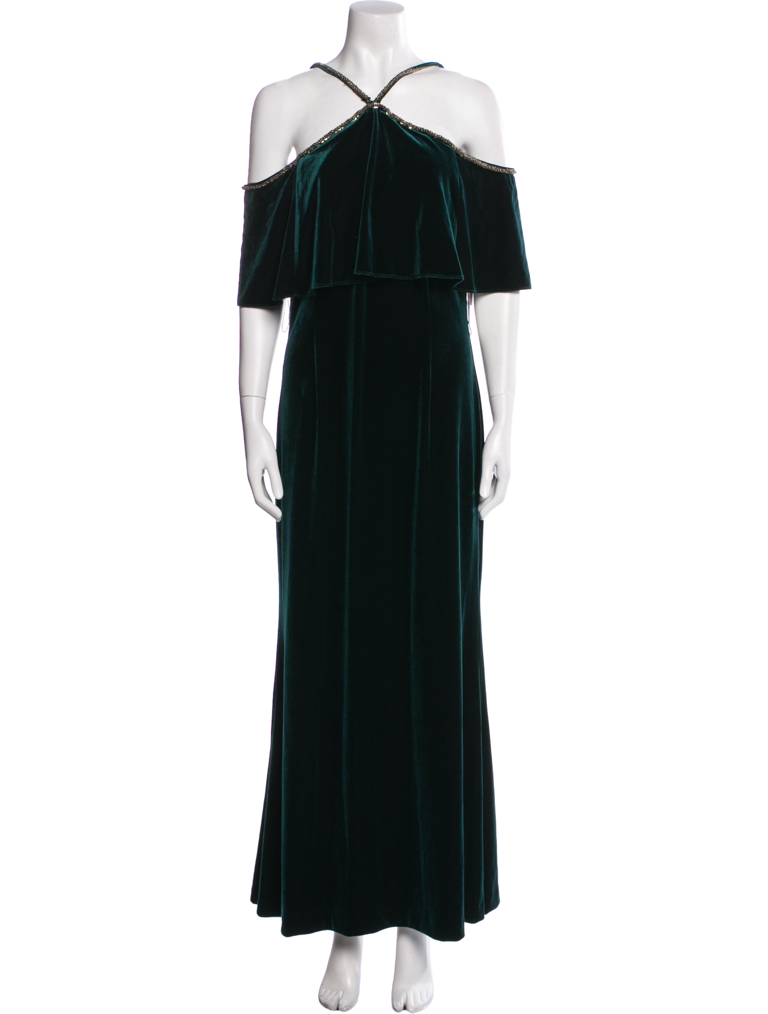 Aidan Mattox Off-The-Shoulder Long Dress