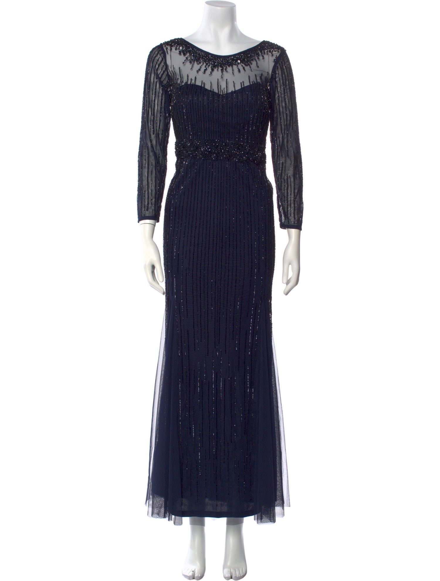 Aidan Mattox Scoop Neck Long Dress