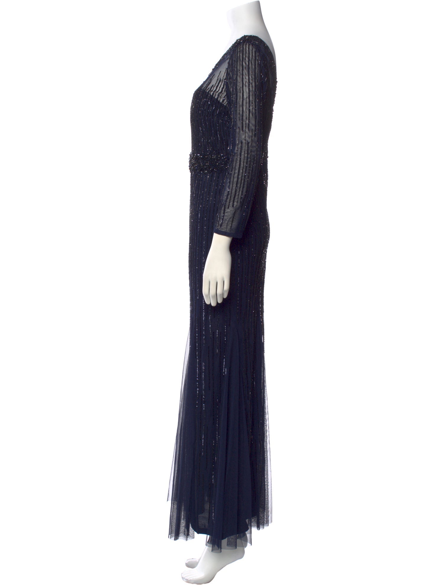 Aidan Mattox Scoop Neck Long Dress