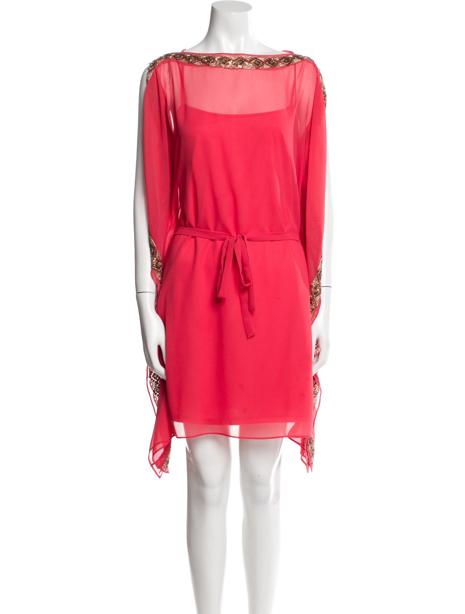 Aidan Mattox Bateau Neckline Mini Dress