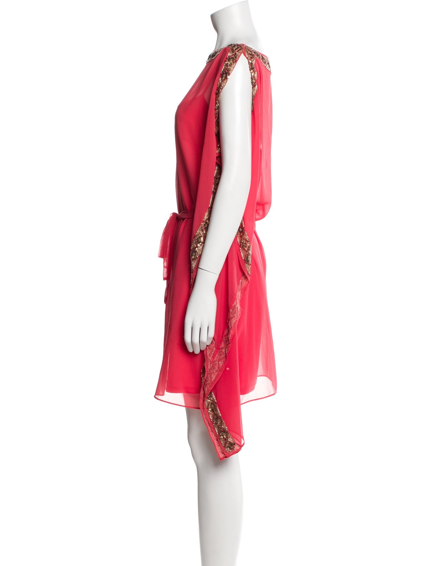 Aidan Mattox Bateau Neckline Mini Dress