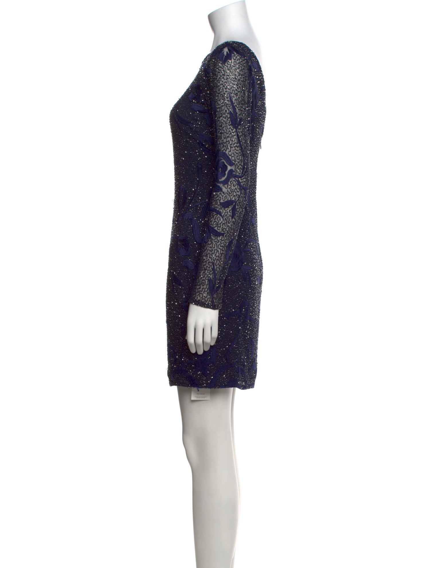 Aidan Mattox Bateau Neckline Mini Dress