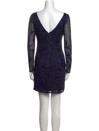 Aidan Mattox Bateau Neckline Mini Dress