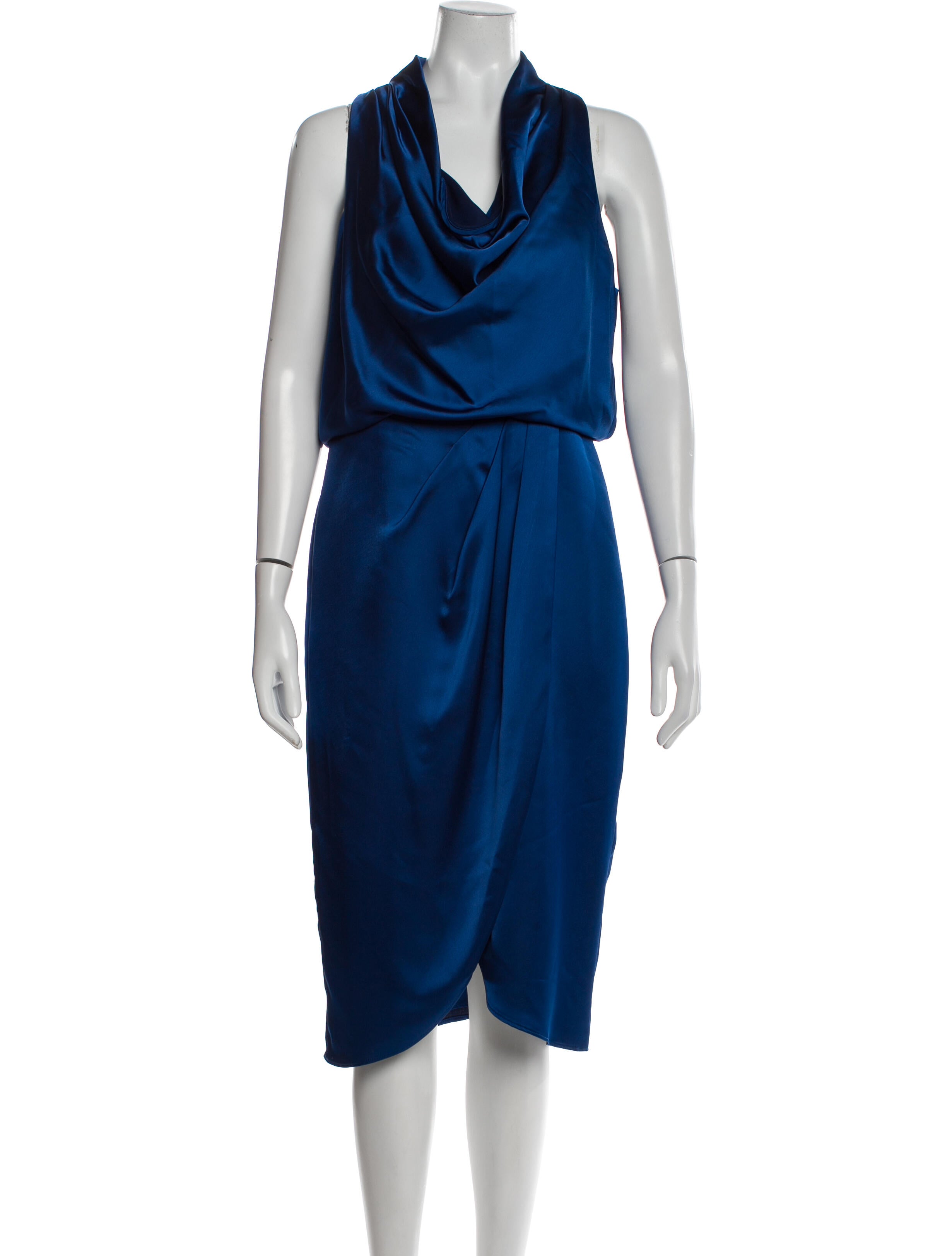 Aidan Mattox Cowl Neck Midi Length Dress