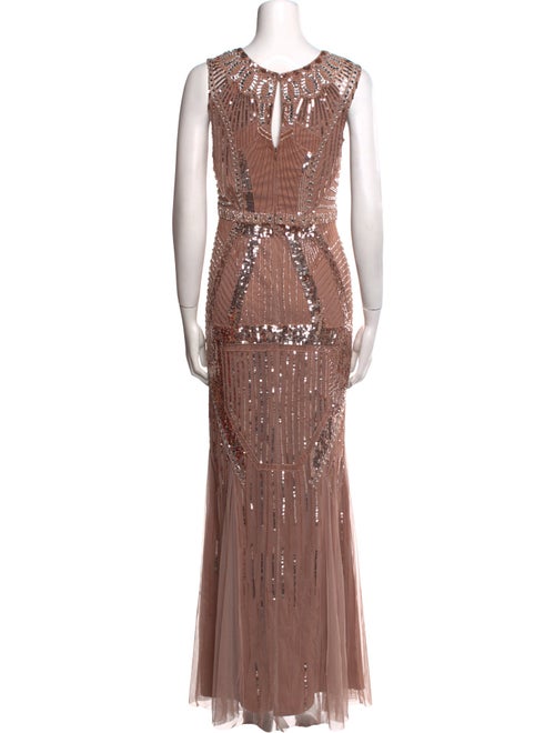 Aidan Mattox Crew Neck Long Dress