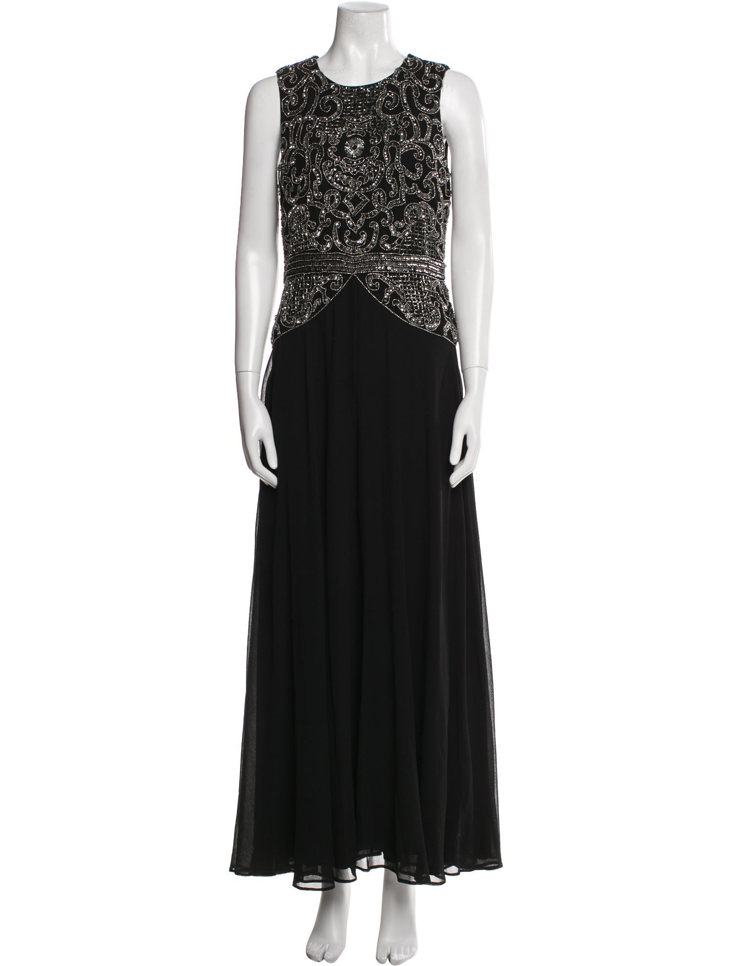 Aidan Mattox Crew Neck Long Dress