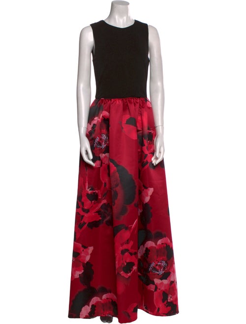 Aidan Mattox Floral Print Long Dress