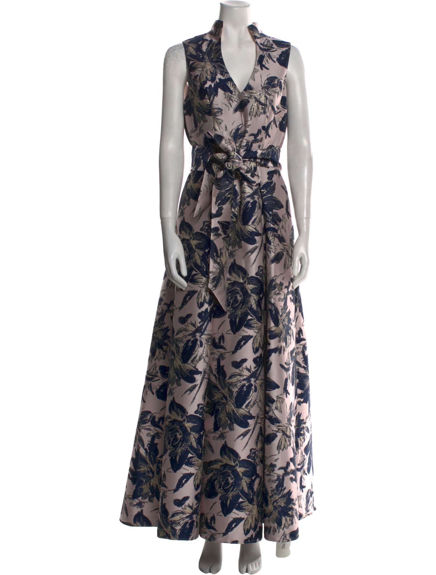 Aidan Mattox Floral Print Midi Length Dress