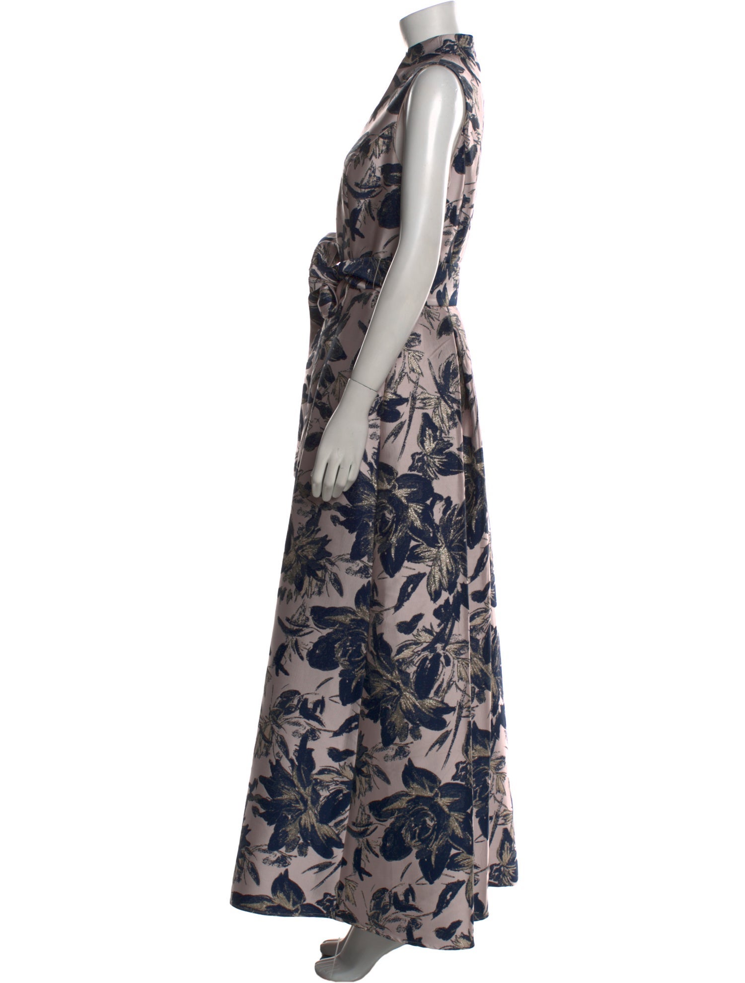 Aidan Mattox Floral Print Midi Length Dress