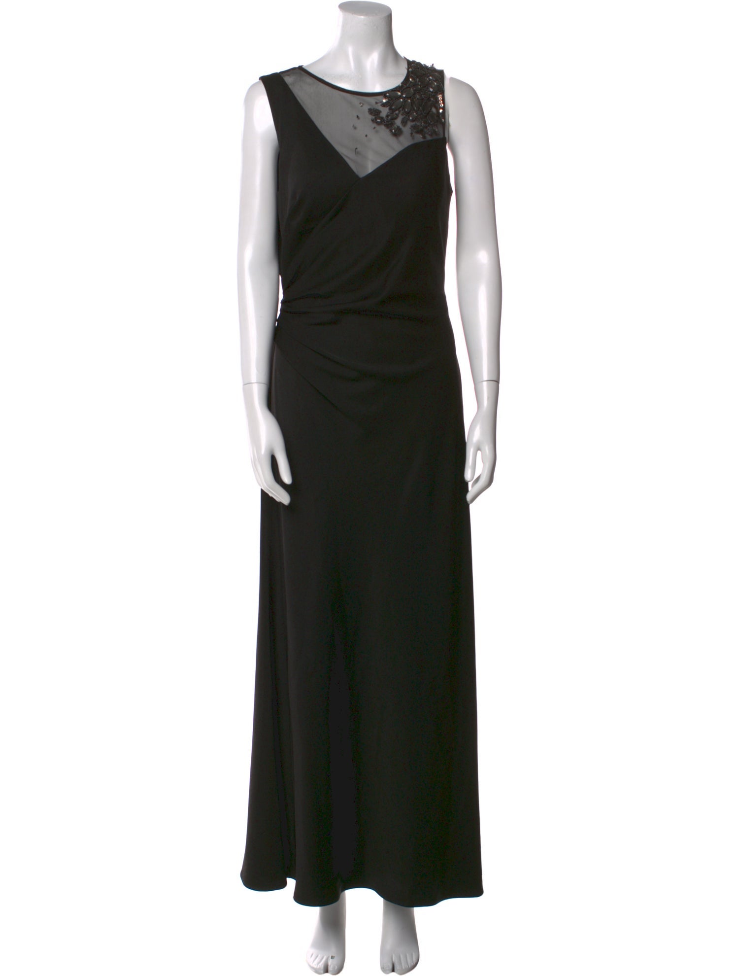 Aidan Mattox Scoop Neck Long Dress