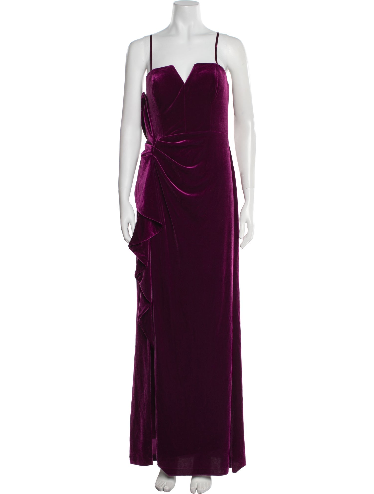 Aidan Mattox Square Neckline Long Dress