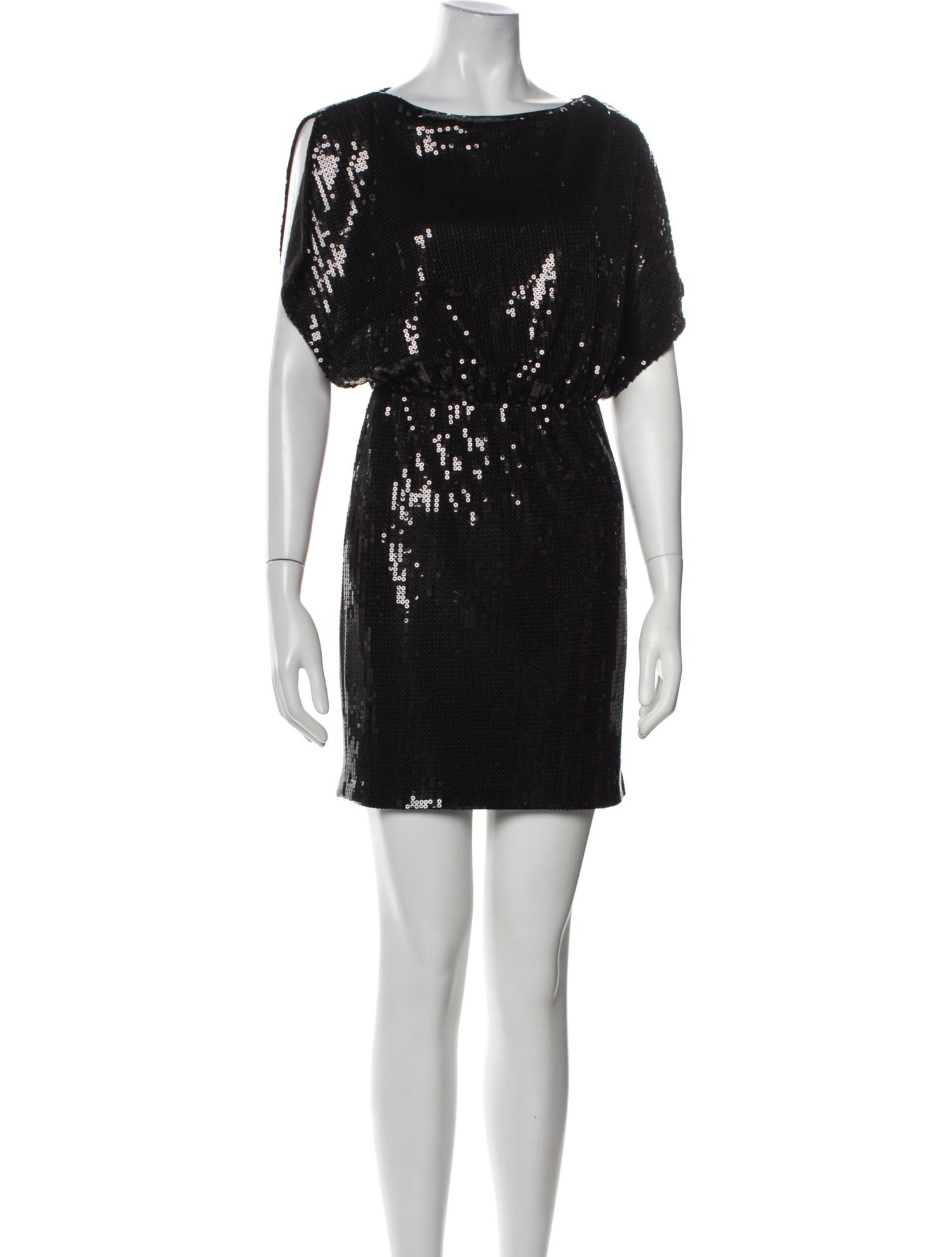 Aidan Mattox Bateau Neckline Mini Dress