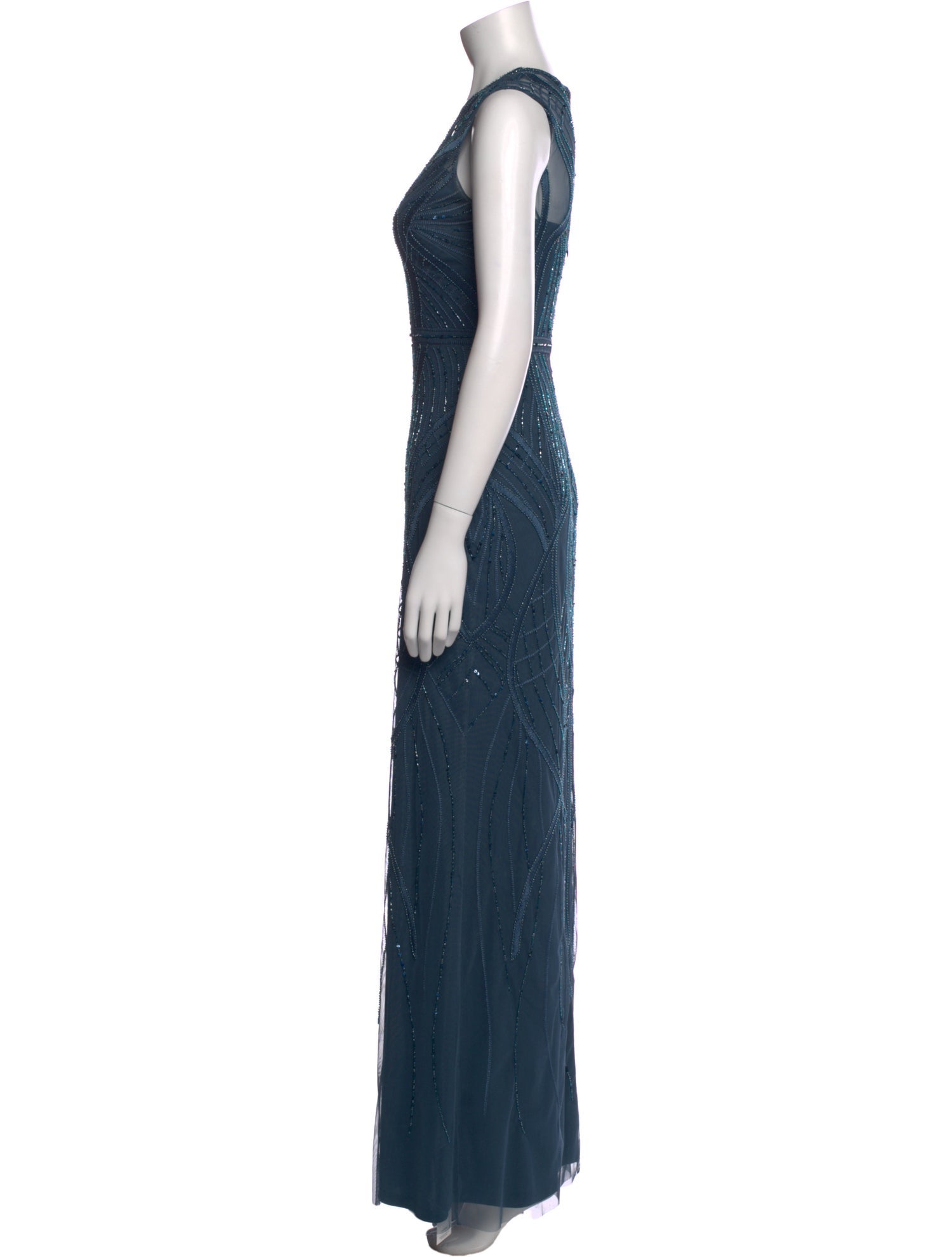 Aidan Mattox V-Neck Long Dress