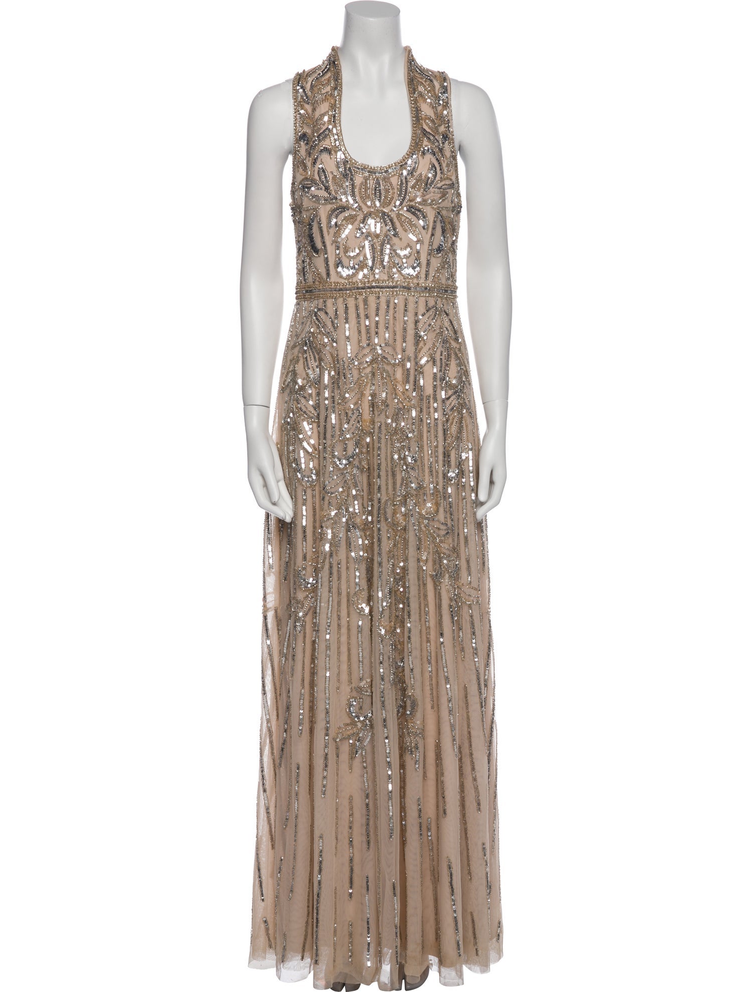 Aidan Mattox Printed Long Dress