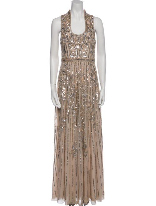 Aidan Mattox Printed Long Dress