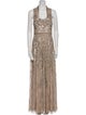 Aidan Mattox Printed Long Dress