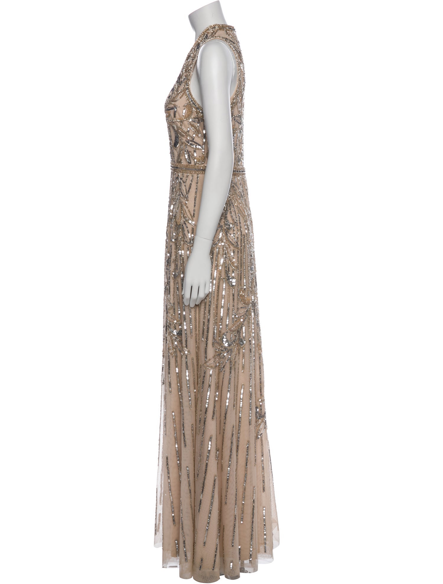 Aidan Mattox Printed Long Dress