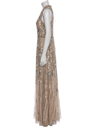 Aidan Mattox Printed Long Dress