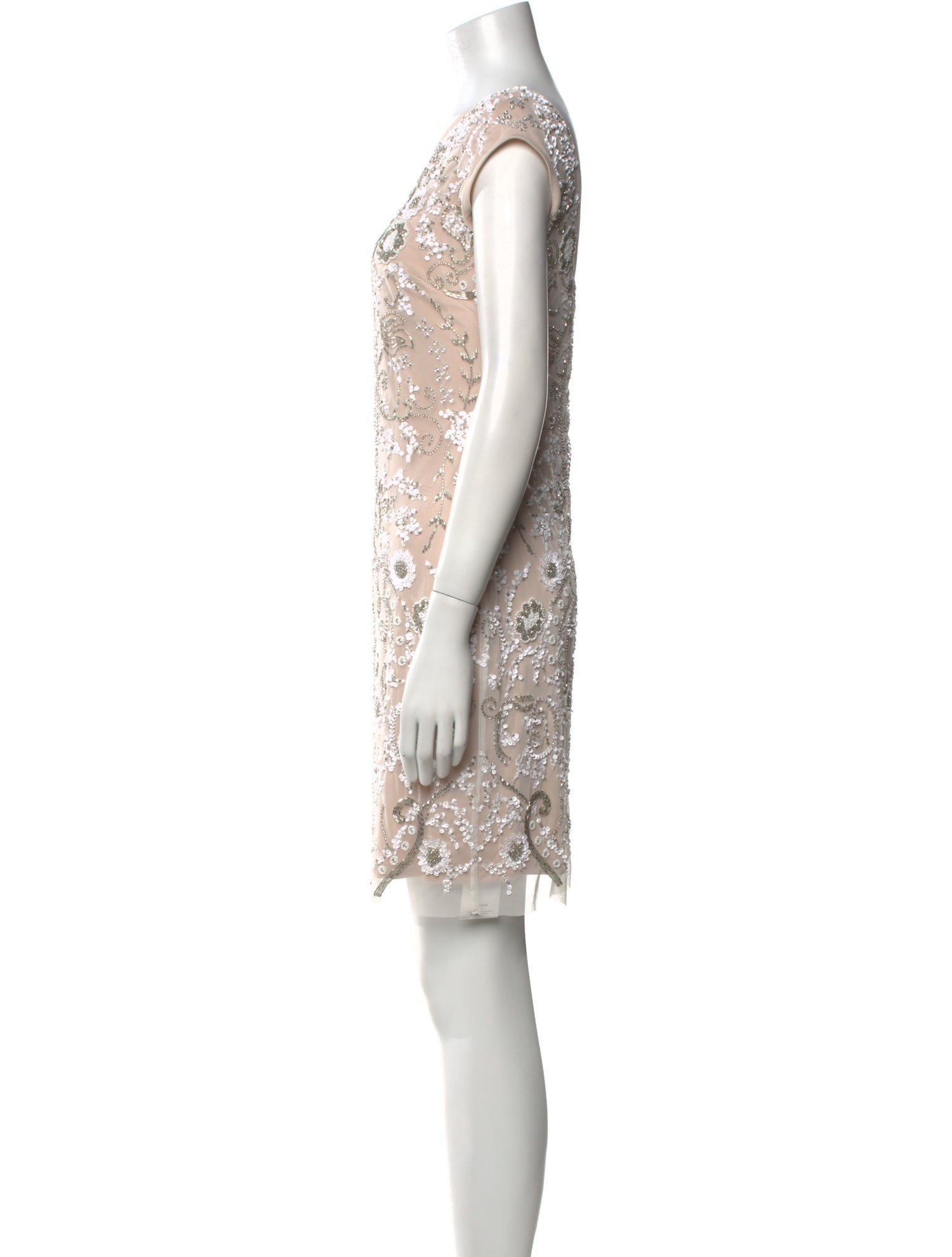 Aidan Mattox Bateau Neckline Mini Dress