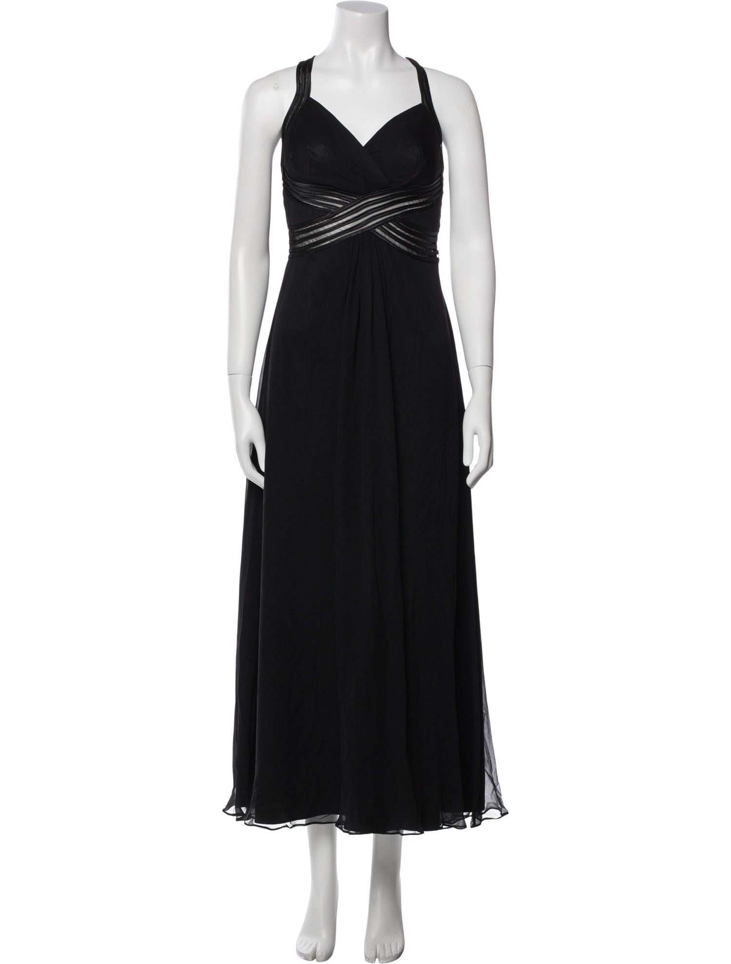 Aidan Mattox V-Neck Long Dress