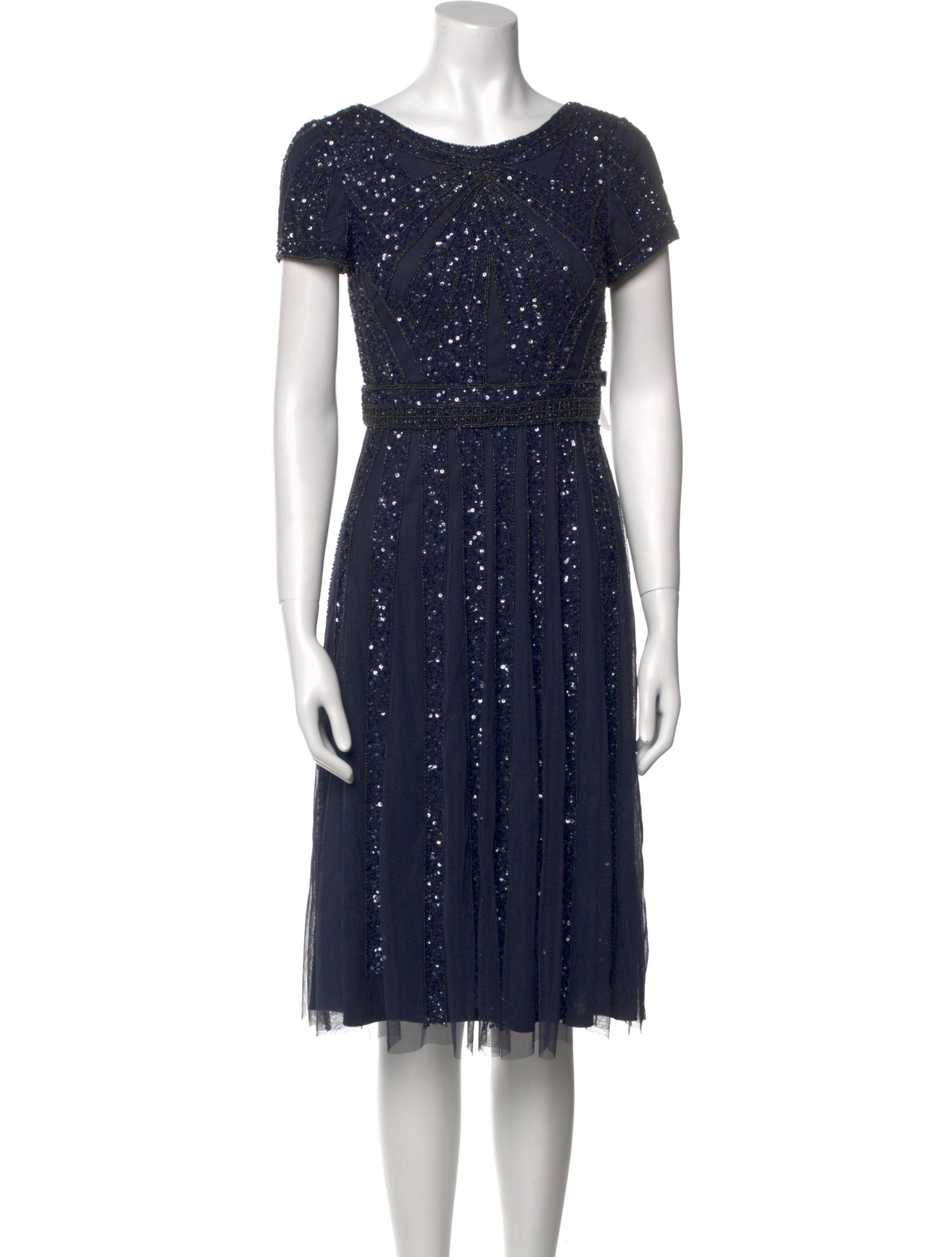 Aidan Mattox Scoop Neck Knee-Length Dress