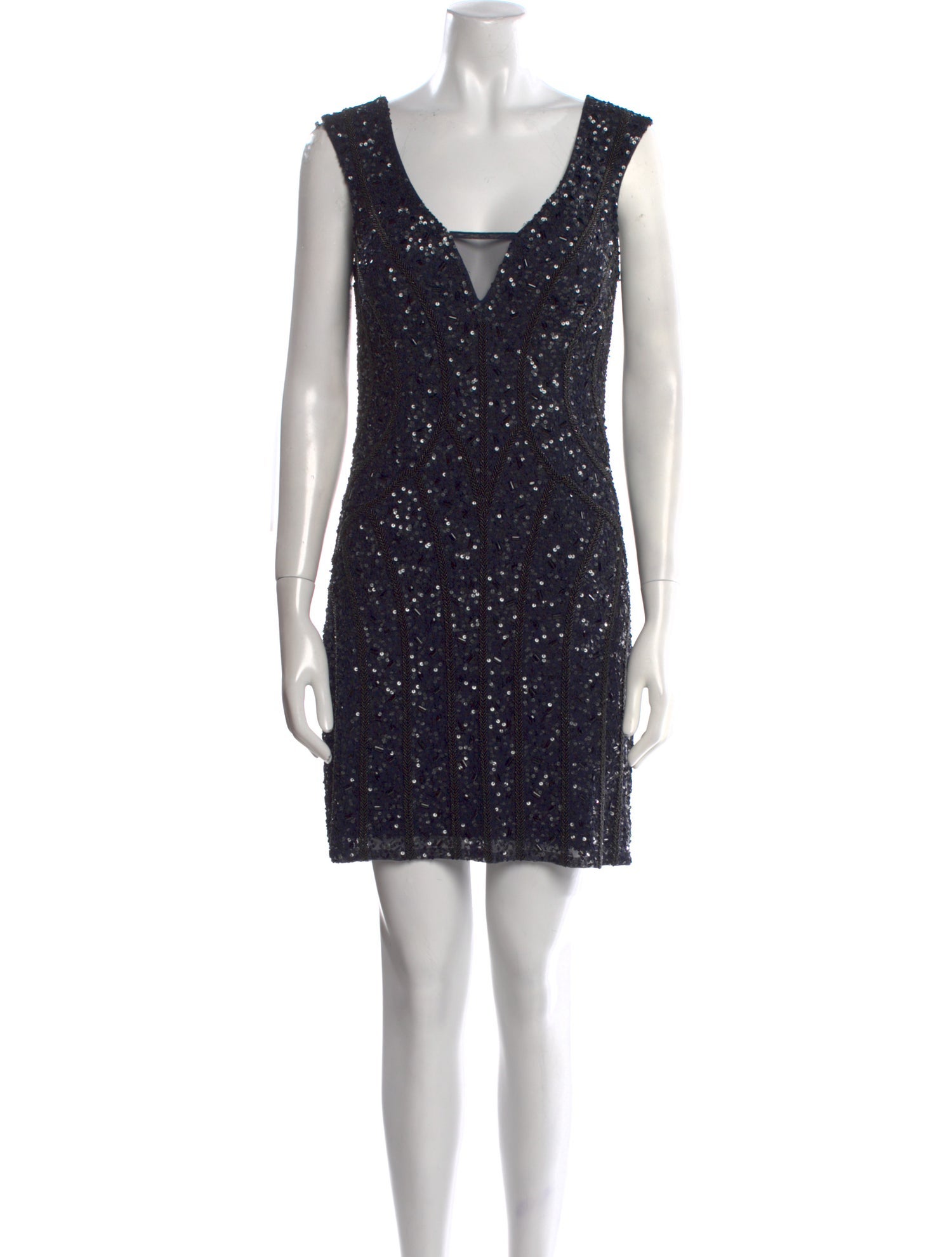 Aidan Mattox V-Neck Mini Dress