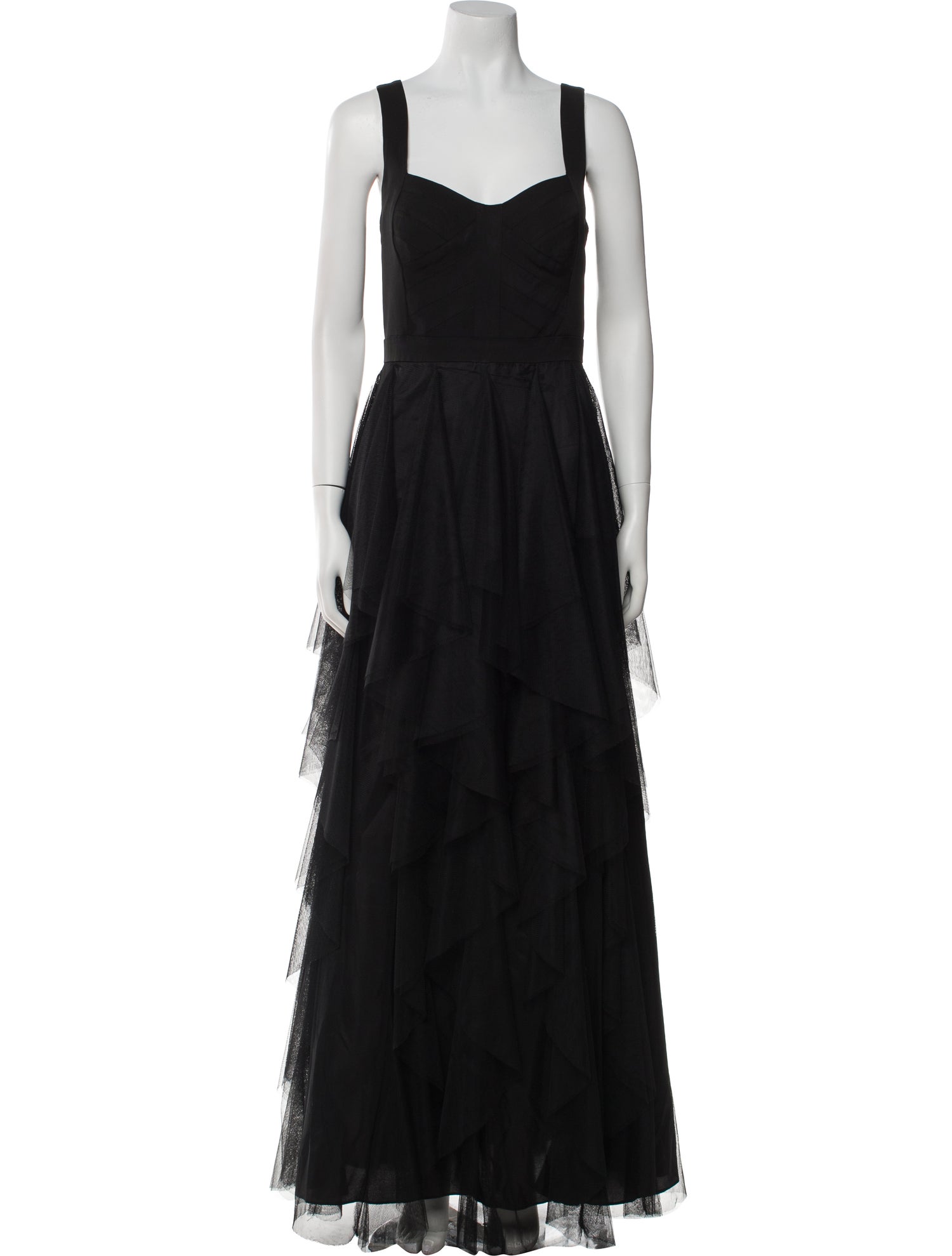 Aidan Mattox Square Neckline Long Dress