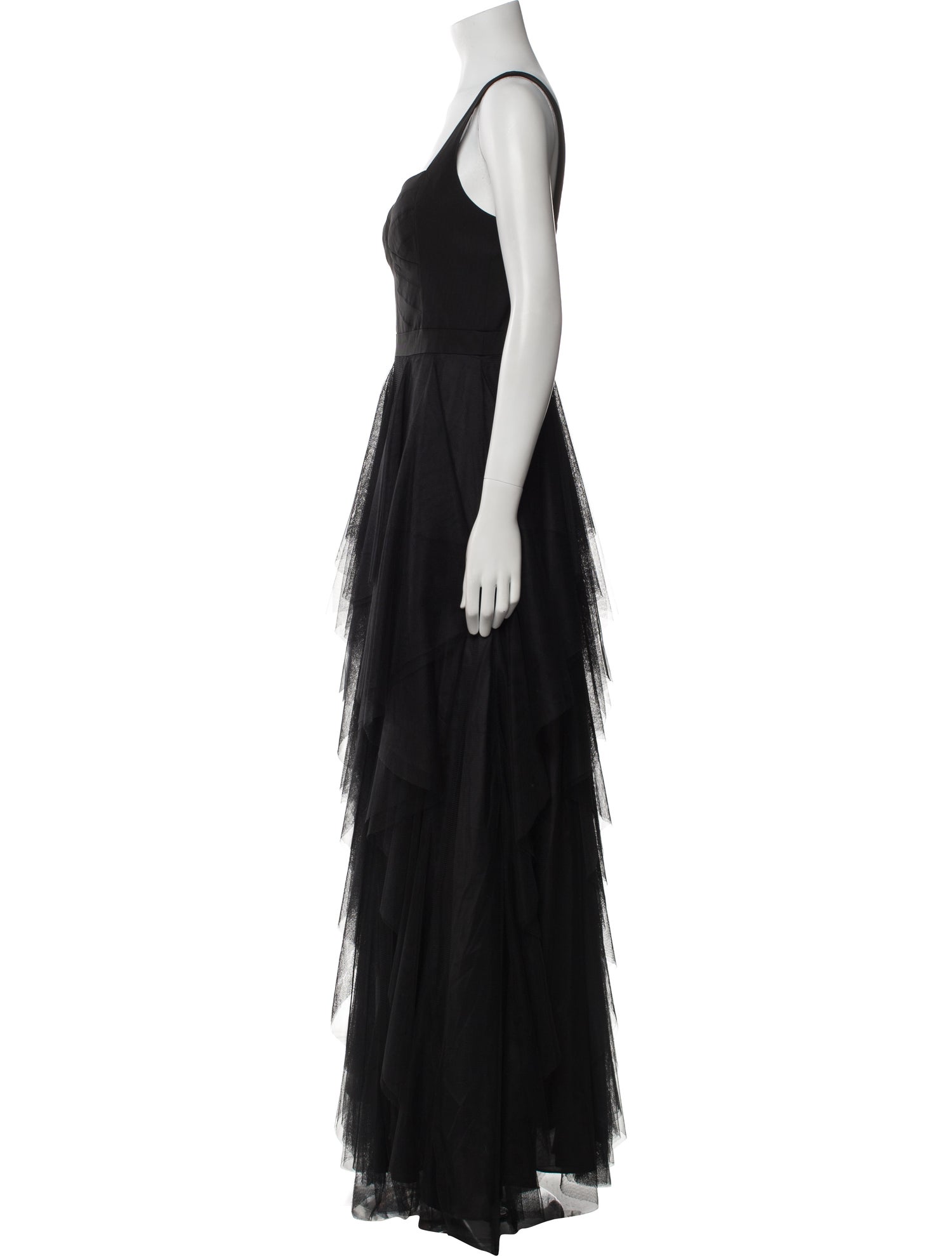 Aidan Mattox Square Neckline Long Dress