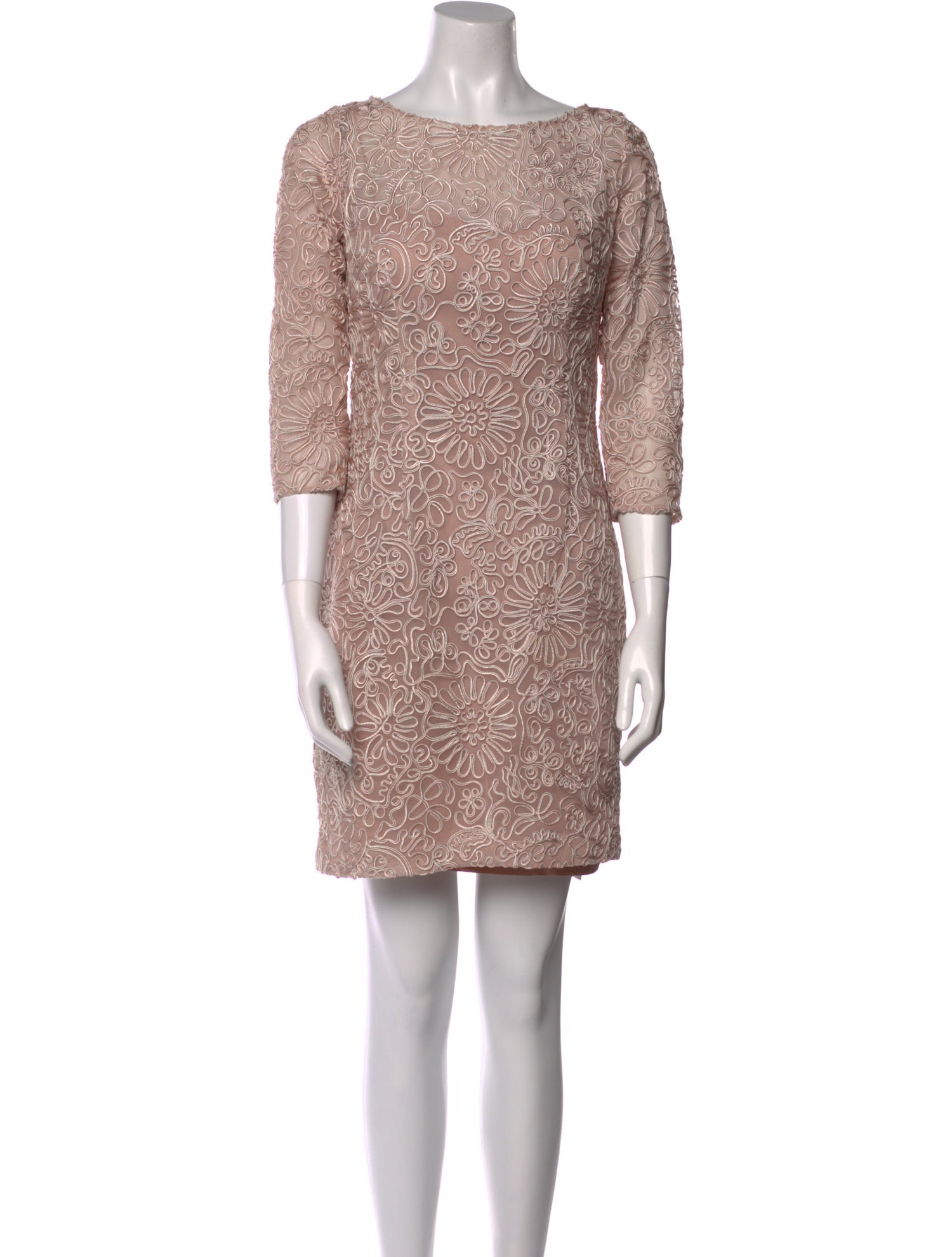 Aidan Mattox Bateau Neckline Mini Dress