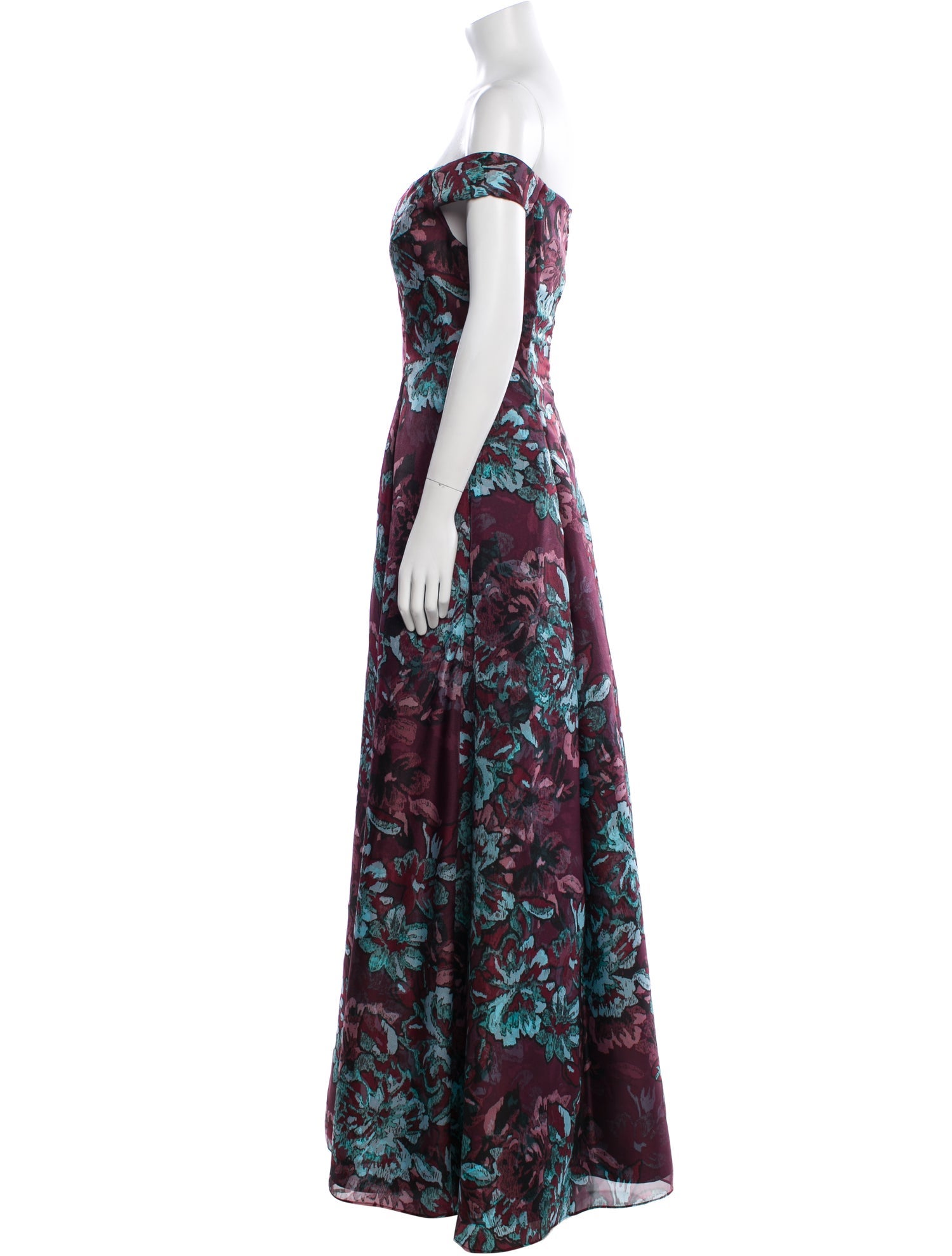 Aidan Mattox Floral Print Long Dress