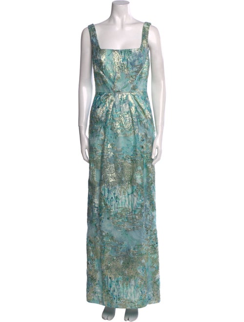 Aidan Mattox Printed Long Dress