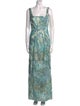 Aidan Mattox Printed Long Dress