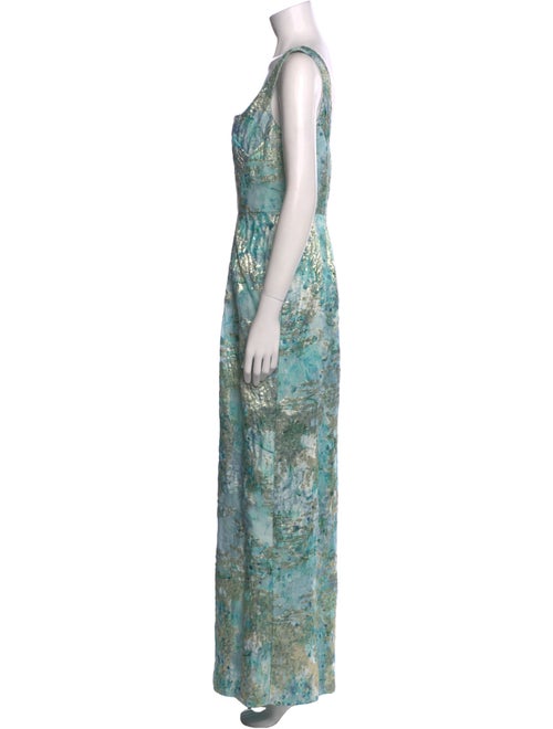 Aidan Mattox Printed Long Dress