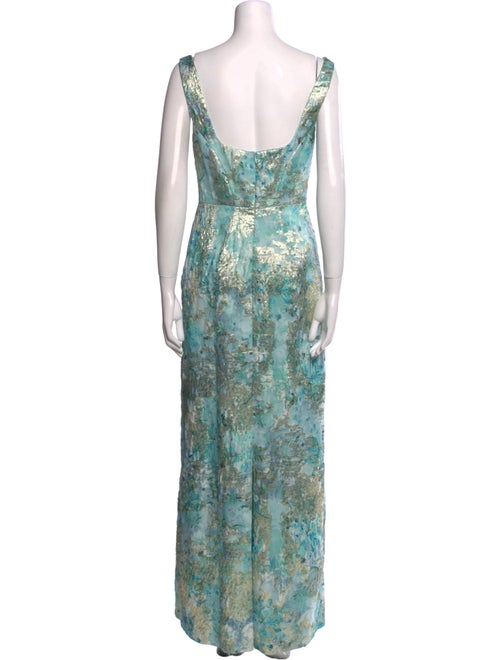 Aidan Mattox Printed Long Dress